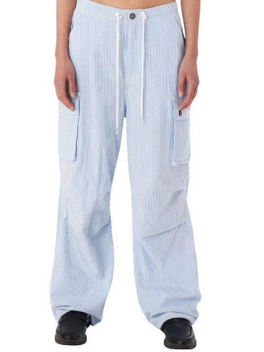 Obey Women's Fabric Cargo Trousers Blue