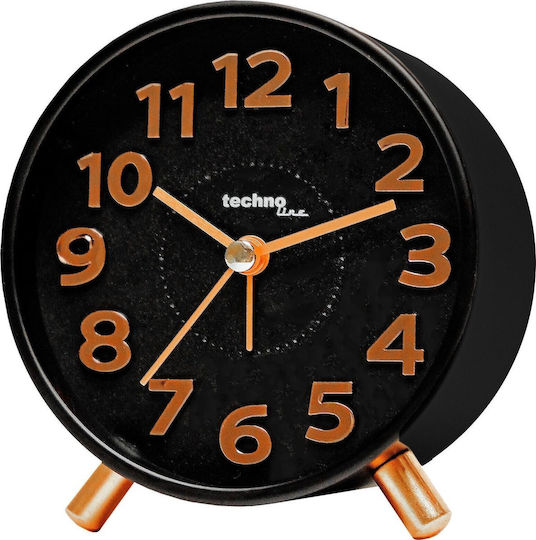 Technoline Analog Black Tabletop Clock Technoline Analog Black Tabletop Clock