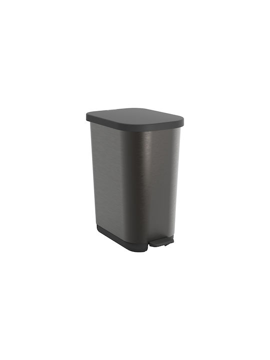 Rotho Babydesign Ribo Coș de Gunoi Plastic cu Pedală Gri 35lt 1buc