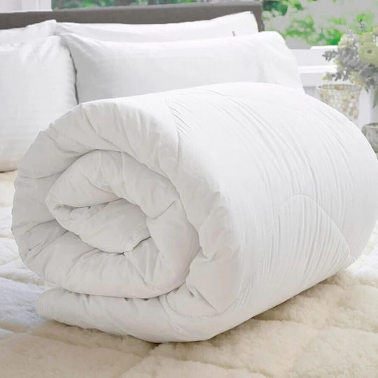 Pucioasa Husă de pătură De Lână Single 140x210cm Alb 600 g/mp²Gsm
