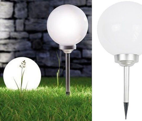 Saska Garden Set of 2 Stake Solar Lights Balls Cold White with Motion Sensor and Photocell