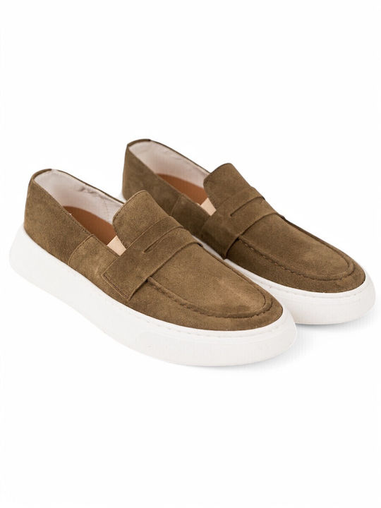 Suede Ανδρικά Loafers σε Πράσινο Χρώμα
