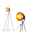 Bakaji Floor Lamp H140xW69cm. with Socket for Bulb E27 Black