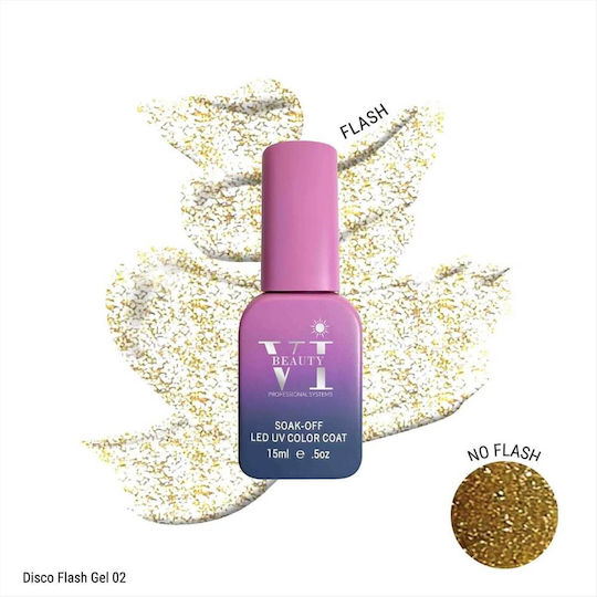 Beauty VI Halb-permanenter Nagellack 02 mit Glitter 15ml 1Stück