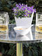 Outdoor Bar Free Standing Aluminum Table Brown 60x60x110cm