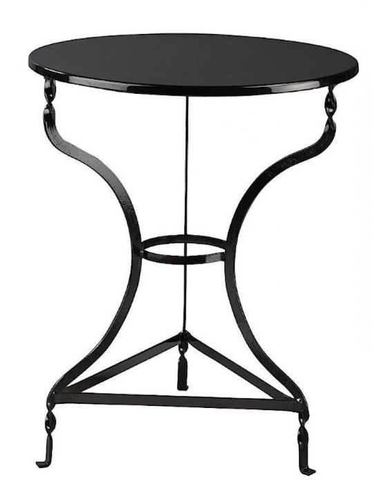 Outdoor Dinner Free Standing Metal Table Black 70x70x72cm