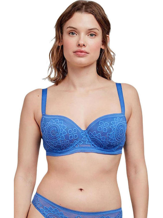 Gisela Spitzen Unterwäsche-Set für Damen BH mit Brasilien Blue Roulette