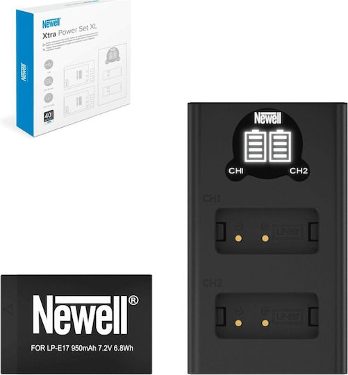 Newell Διπλός Φορτιστής Μπαταρίας Συμβατός με Canon
