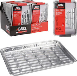 Aluminum Bbq Grill Trays 24x16cm 4pcs Aluminum Bbq Grill Trays 24x16cm 4pcs