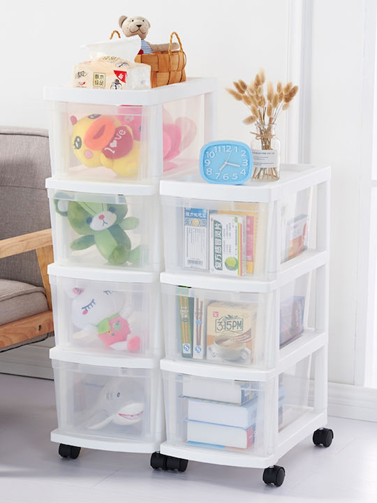 Plastic Storage Drawers L41.5xW26xH67cm