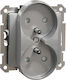 Schneider Electric Sedna Design Διπλή Χωνευτή Πρίζα Ρεύματος με Καπάκι Ασημί