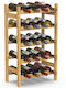 Bakaji Free Standing Wooden Wine Cabinet for 20 Bottles Beige 43.5x24.5x73cm
