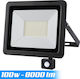 Bakaji Στεγανός Προβολέας LED 100W Ψυχρό Λευκό 6000K με Αισθητήρα Κίνησης και Φωτοκύτταρο IP65