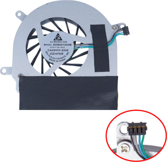 Ανεμιστηράκι Laptop Cpu Cooling Fan Apple Macbook Pro A1229 A1212 A1261 Late 2007 Early 2008 Mb166ll/a Ma897ll/a Emc 2199 Kdb04505ha 922-8396 922-8395 603-9583 Right Fan 4pin Κωδ.81436