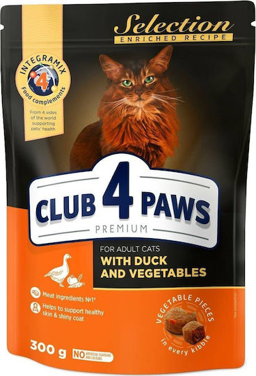 Club 4 Paws Wet Food for Adult Cats in Cans with Duck and Vegetables 300gr