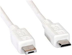 Value 11.99.8753-10 Regular USB 2.0 σε micro USB 1.8m Λευκό
