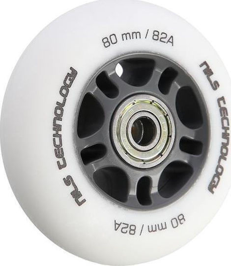 Nils Extreme Pu Wheels 80x24 82a Matte White 4 Pcs + Abec-9 Bearings 8 Pcs