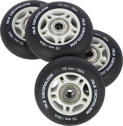 Nils Extreme PU 72x24 82a Black Matte 4 Pieces + Abec-9 8 Pieces Roller Accessories