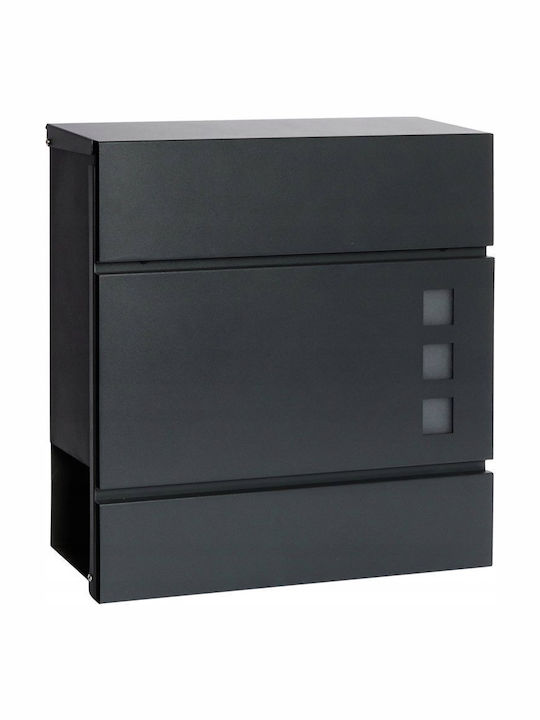 Metro Outdoor Mailbox Metallic in Gray Color 30cm