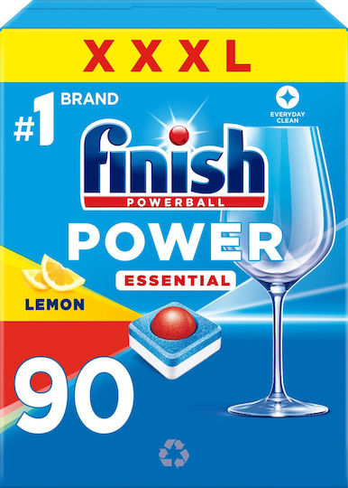Finish Finish Powerball Power Essential Lemon Ταμπλέτες Πλυντήριο Πιάτων 90 Τεμάχια