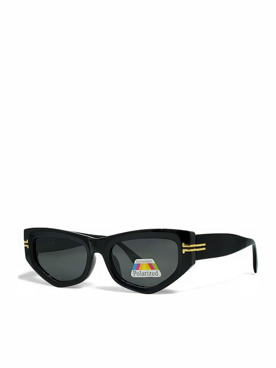 Optosquad Women's Sunglasses with Black Plastic Frame and Black Polarized Lens 609631