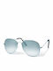 Optosquad Unisex Sunglasses with Silver Metal Frame and Blue Gradient Mirror Lens G3026M2