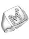 Dio Jewellery Lab Γυναικείο Σεβαλιέ Δαχτυλίδι με Ζιργκόν από Ασήμι Επιχρυσωμένο