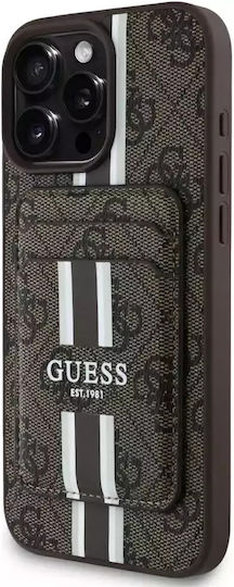 Guess Brieftasche Leder / Silikon Braun (iPhone 17 Pro Max / iPhone 17 Pro / iPhone 16 Pro Max)