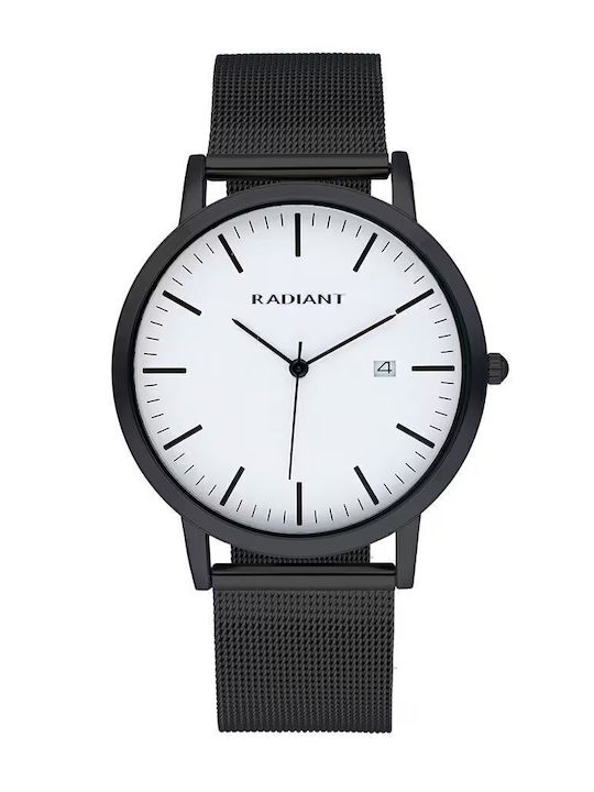 Radiant Ανδρικό Ρολόι 42mm Μπαταρίας με Μαύρο Μεταλλικό Μπρασελέ