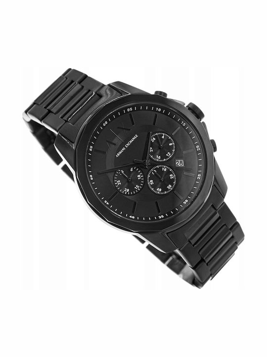 Armani Exchange Herrenuhr Batterie mit Schwarz Metallarmband