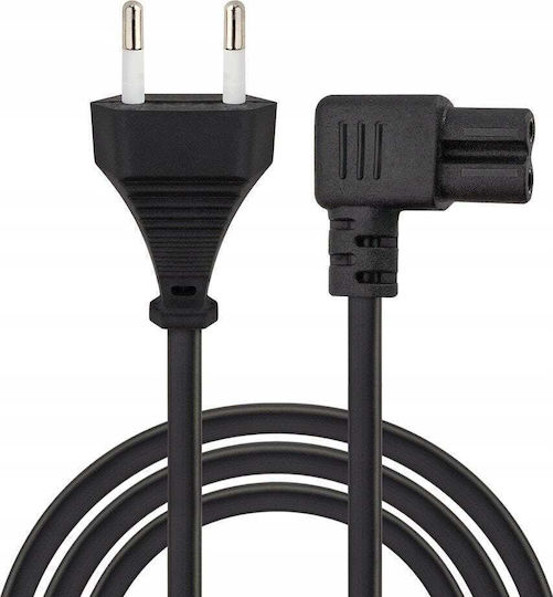 Savio Power Cord 2pin C7 Angled 5m Cl-186