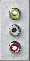 Kontakt-Simon Simon Connect K45/2 Lautsprecherbuchse 3xRCA Cinch Eloxiertes Aluminium K105b/8