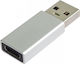 Premiumcord USB-C auf USB-A 2.0 Adapter Silber