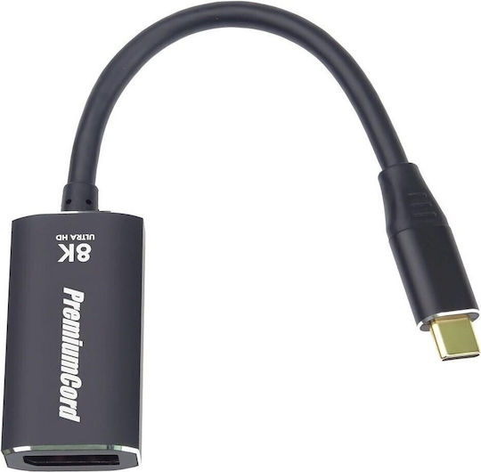 Premiumcord USB-Kabel Premiumcord USB-C zu DisplayPort Adapter DP1.4 8k@60Hz 4k@120Hz