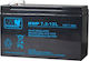 MW Power Μπαταρία UPS με Χωρητικότητα 7.2Ah και Τάση 15V 12V/7.2AH-MWP 1τμχ