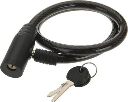 Xqmax Fahrradschloss Spiralschlüssel 0,8x65cm Schwarz