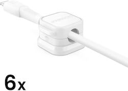 Joyroom Cable Organizer Jr-zs368 Magnetic White 6 Pcs