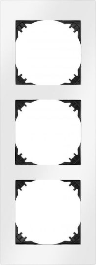 Elektro Plast Switch Frame 3 Positions Horizontal Installation in White Color 3873-62