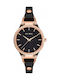 Paul Lorens Women's Watch with Black Leather Strap