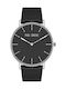 Women's Watch with Black Leather Strap
