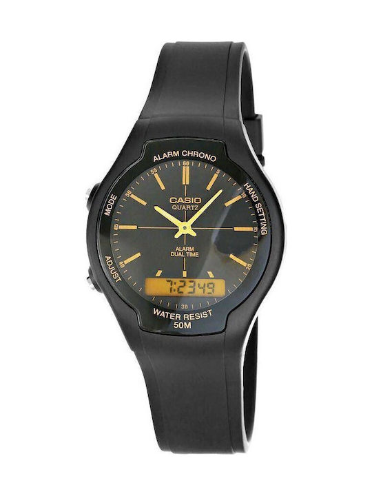 Casio Digital Womens Watch Battery with Black Rubber Strap