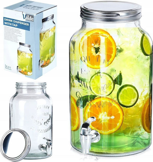 Vilde Glass Vase Beverage Dispenser with Spigot 6.2lt