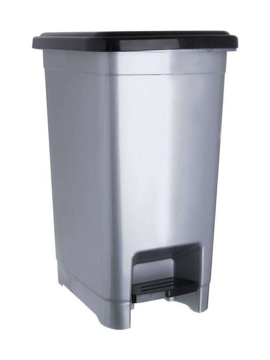 Orion Waste Bin Waste Plastic with Pedal Silver 36x28x45cm 1pcs