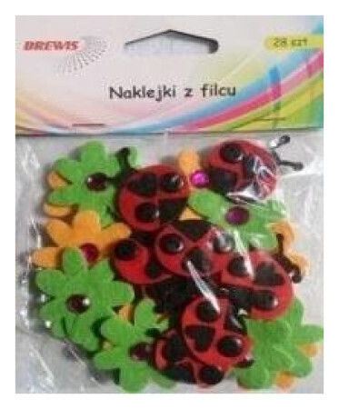 Brewis Filzaufkleber Marienkäfer Blumen 28 Stück
