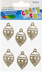 Craft with Fun Weihnachtsaufkleber mit Muster Bälle 6Stücke
