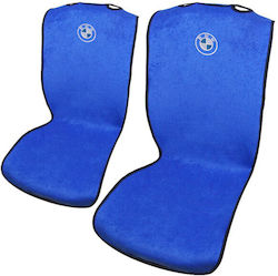 Front Seat Covers BMW Set of 2 Universal Polyester Terry Takeposition Blue 214-3243-9000-10