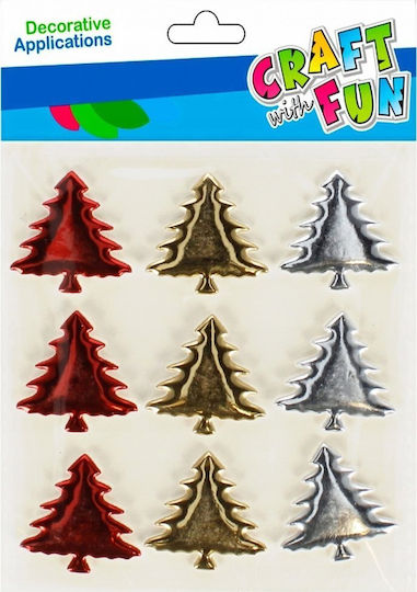 Craft with Fun Χριστουγεννιάτικα Αυτοκόλλητα με Σχέδιο Δέντρου 9τμχ