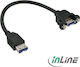 InLine USB 3.0 Cable USB-A male - USB-A male Μαύρο 0.2m 33445F