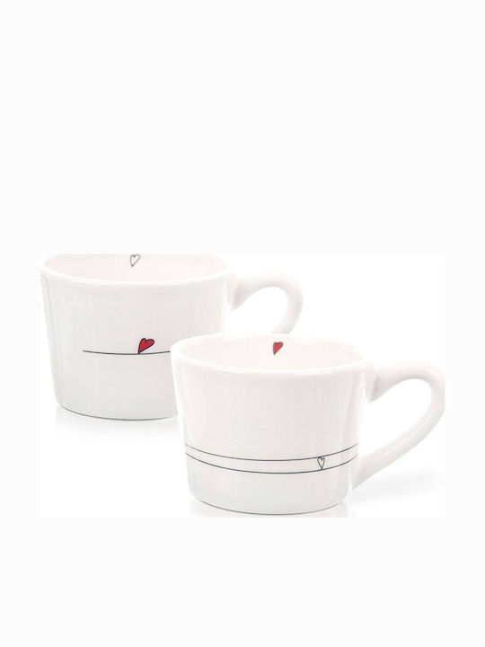Orion Set of Cups Coffee Ceramic White 200ml 2pcs