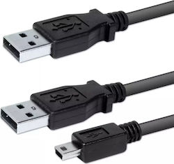 USB Cable Logo USB-A MicroUSB + USB-A 0.6 M Black